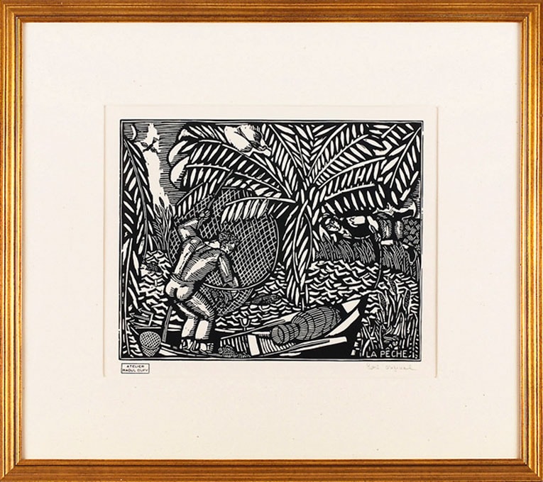 ラウル・デュフィ　「漁」　1910年　オリジナル木版画 ラウル・デュフィ「漁」1910年オリジナル木版画