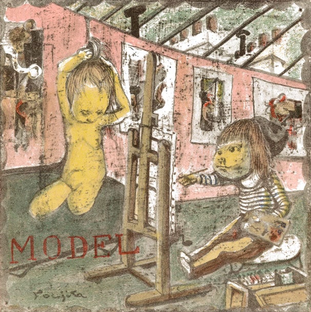 藤田嗣治　「女流詩人」　四十雀 藤田嗣治 四十雀 “女流詩人” | 絵画など美術品の販売と買取