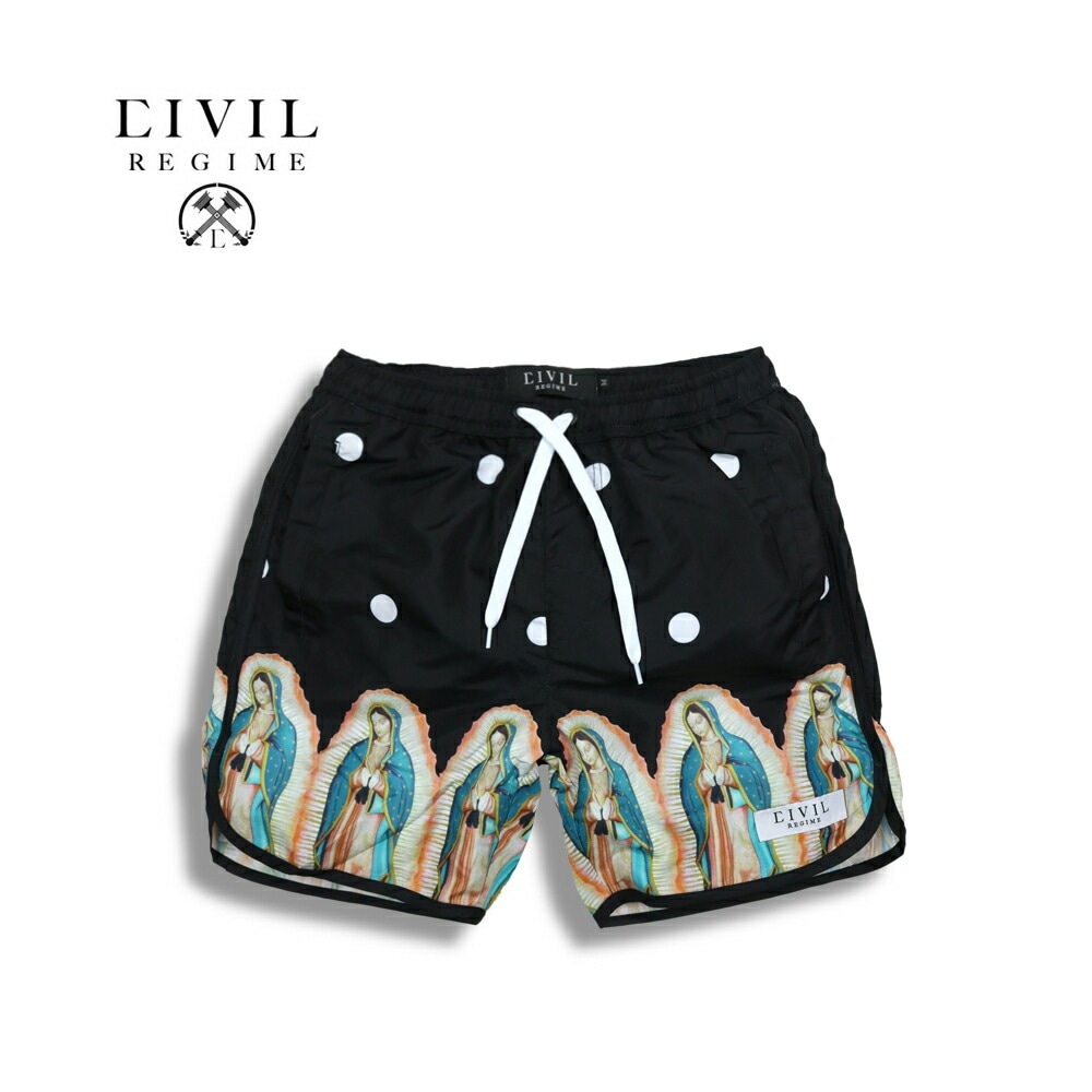 Civil Regime シビル・レジーム OUR LADY SWIM SHORTS BLACK アロハショーツ すべての商品