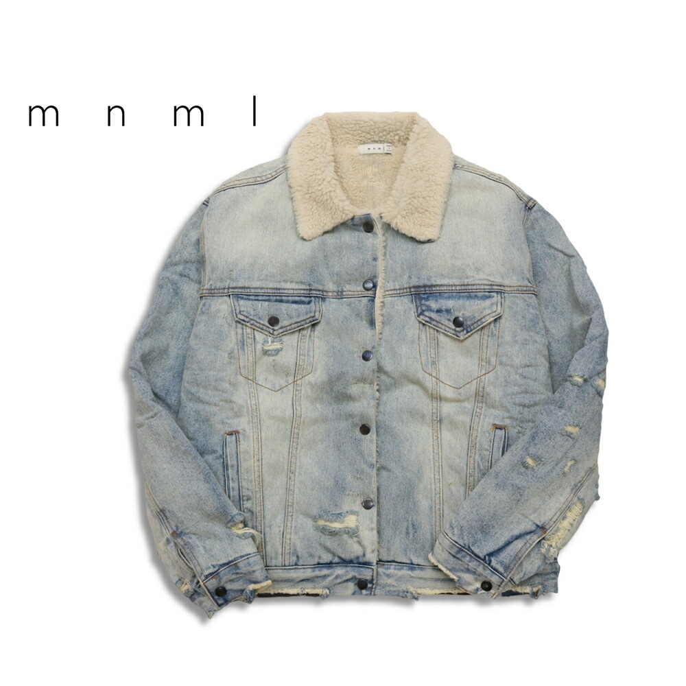 mnml ミニマル SHERPA DENIM TRUCKER Blue デニムジャケット S/M/L/XL  