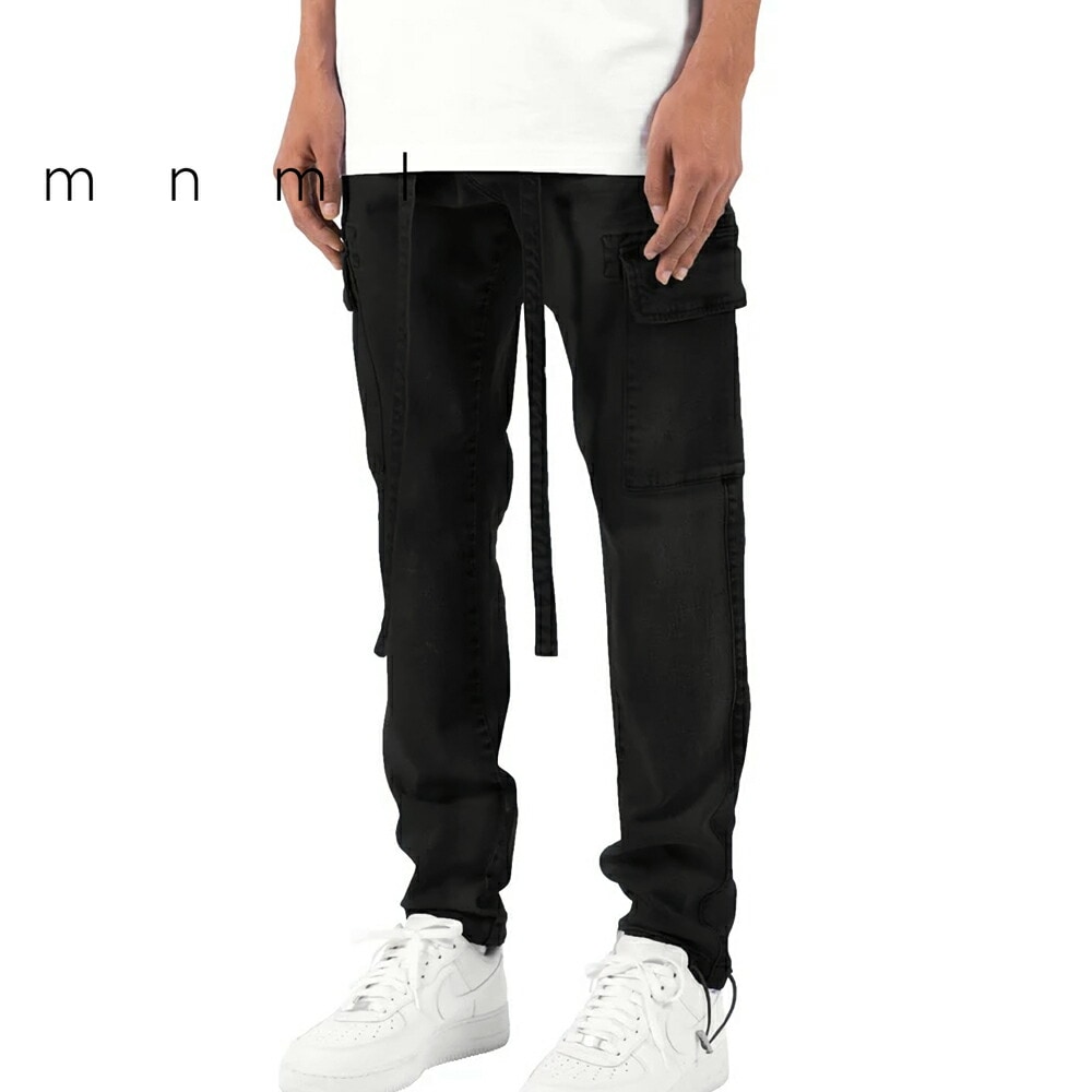 mnml デニム stretch denim black 30インチ mnml クラッシュ加工
