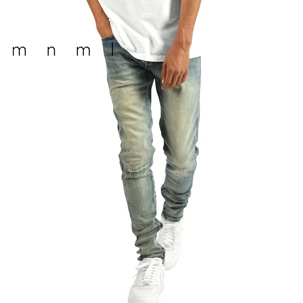 mnml デニム　28 mnml ミニマル M34 STRETCH DENIM Blue トレンド ストレッチ デニム