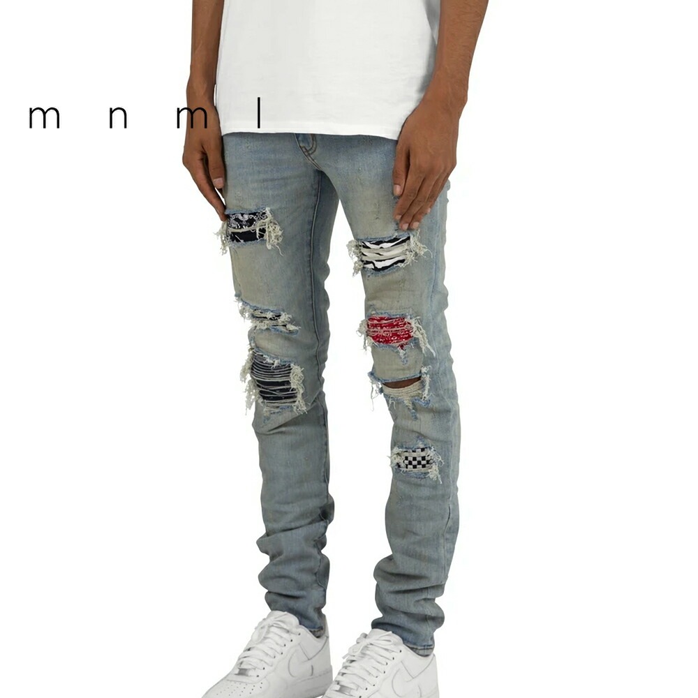mnml X214 ストレッチスキニーデニムブルー 30 mnml X214 STRETCH SKINNY DENIM - BLUE | KingStar