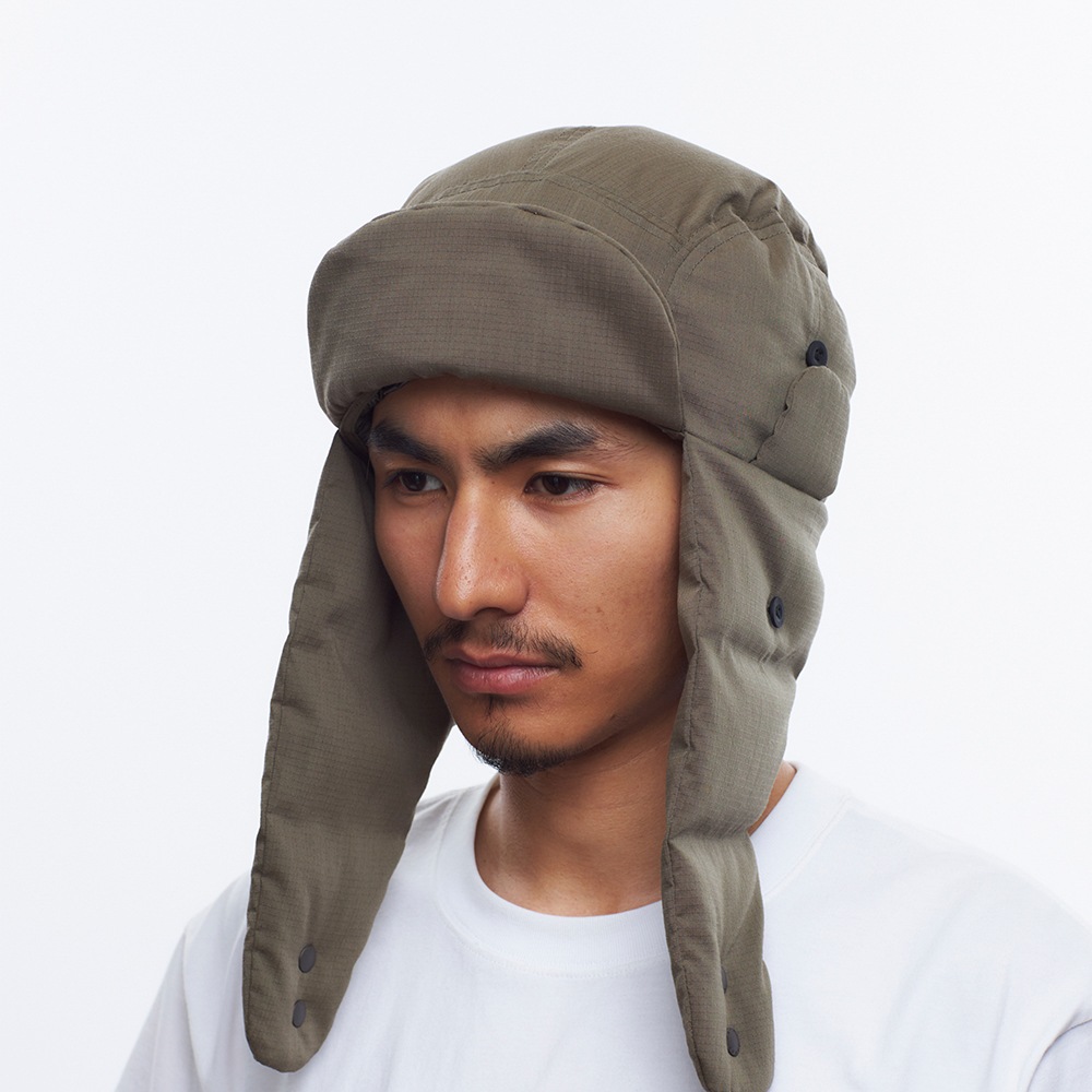 NANGA X LIBERAIDERS TAKIBI RIPSTOP DOWN CAP ダウンイヤーフラップ