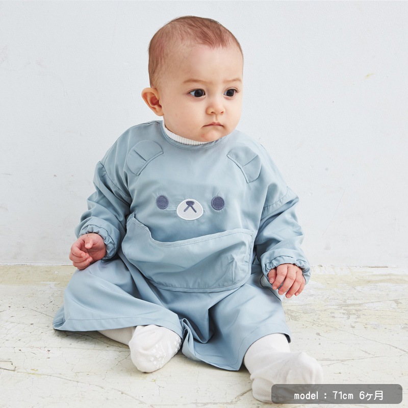 Aboo ブルーくまスモック ベビーサイズ80 90 スモック Aboo Online Store