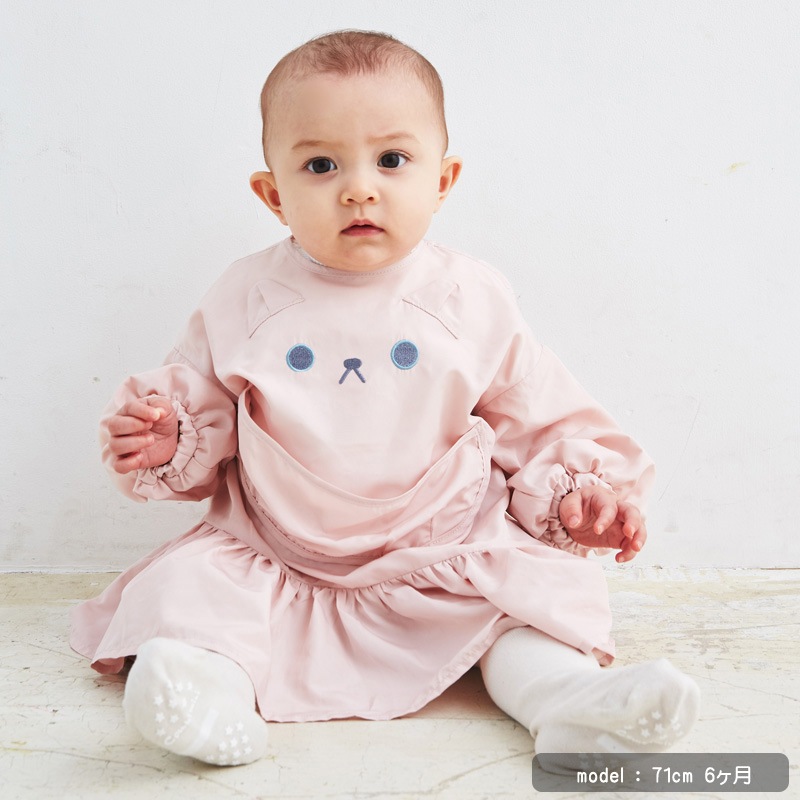 Aboo ねこフリルエプロン ベビーサイズ80 90 スモック Aboo Online Store Aboo ねこフリルエプロン ベビーサイズ80 90 スモック Aboo Online Store