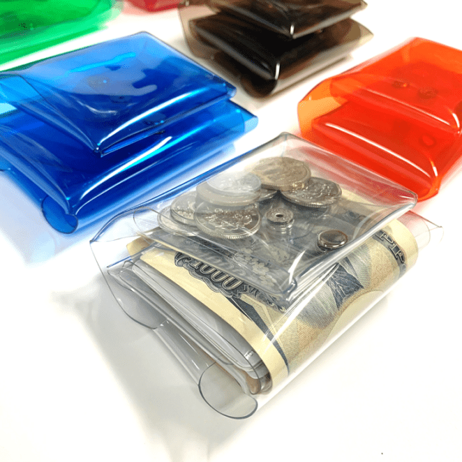 【 全11色 透明 三つ折り財布 】 お札が折れない シームレス 3つ折り財布 ／ お札が折れない財布 クリア財布 ・ 防水 ビニール PVC ｜ フェス アウトドア レジャー おすすめ acp pst