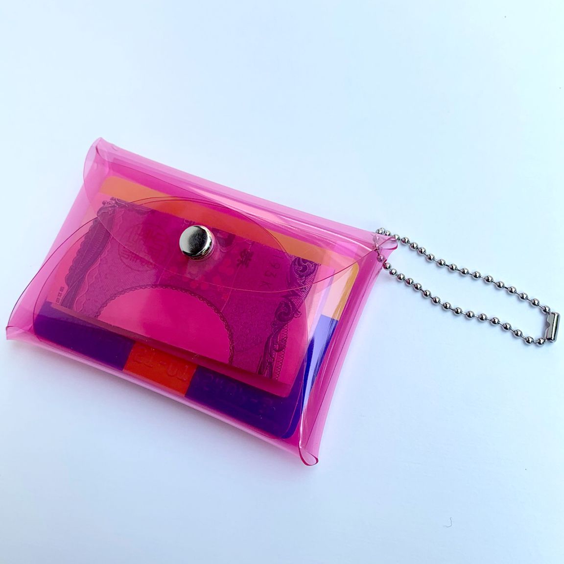 【 全11色 透明 ミニ財布 ジャスト 】 レター型 コンパクト財布 ／ マルチウォレット クリア財布 ・ 防水 ビニール PVC ｜ フェス アウトドア レジャー おすすめ acp pst