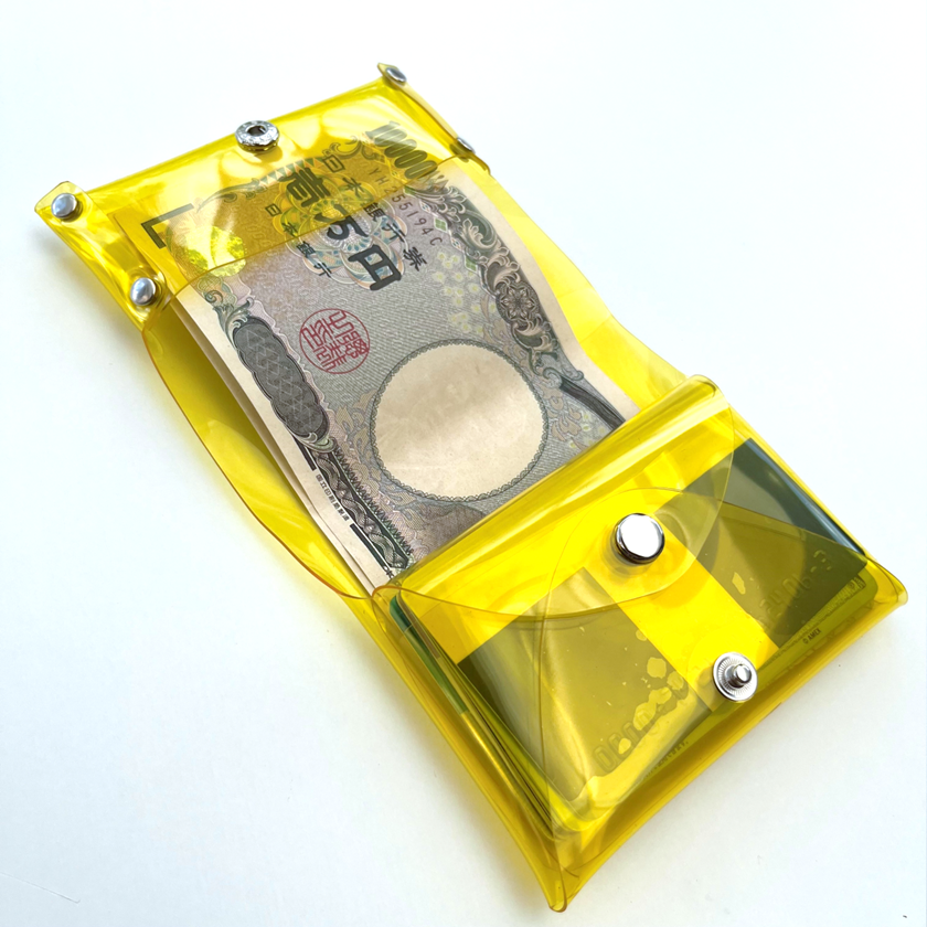 全11色 透明 二つ折り財布 札入れ 】 シームレス 2つ折り財布 （ 小銭