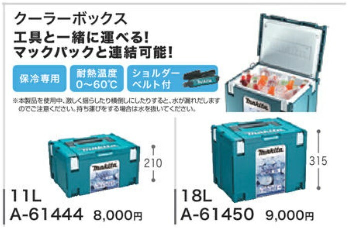 純正) DIY女子も必見[税込新品]マキタマックパック用クーラーボックス