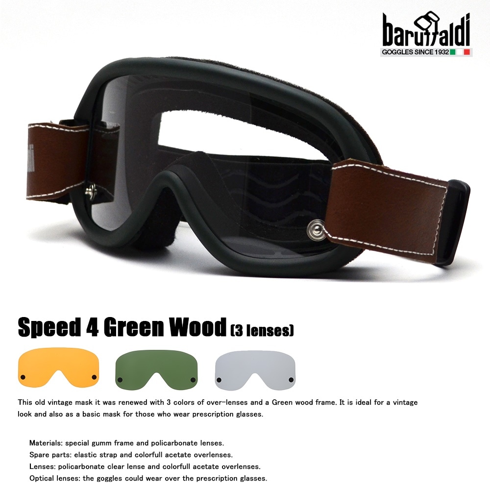 SPEED 4 GOGGLE #グリーンウッド(3レンズ) [baruffaldi/バルファルディ]
