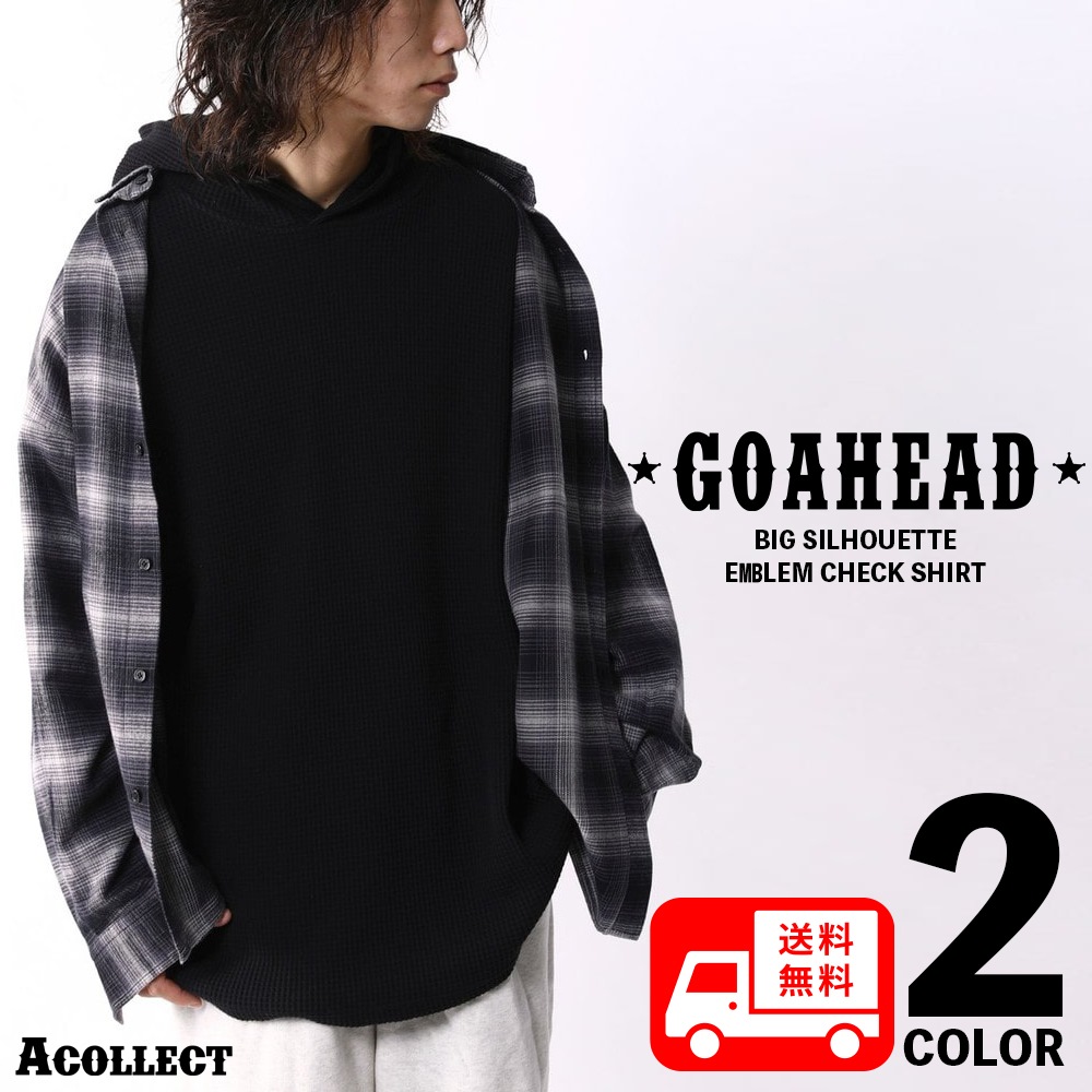 BIG SILHOUETTE EMBLEM CHECK SHIRT [GOAHEAD/ゴーアヘッド]