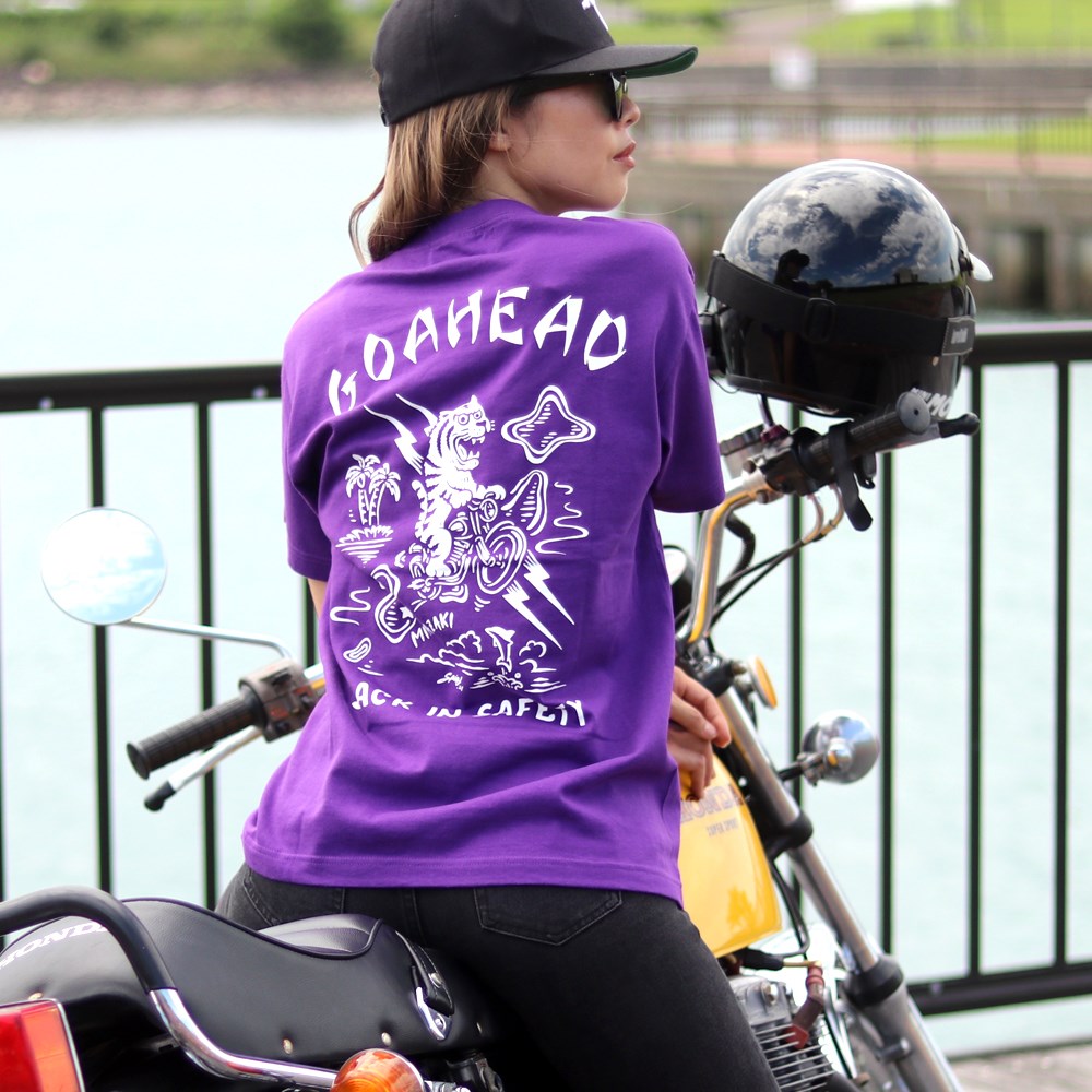 BACK IN SAFETY S/S TEE  -TIGER GRAPHIC- [GOAHEAD/ゴーアヘッド]
