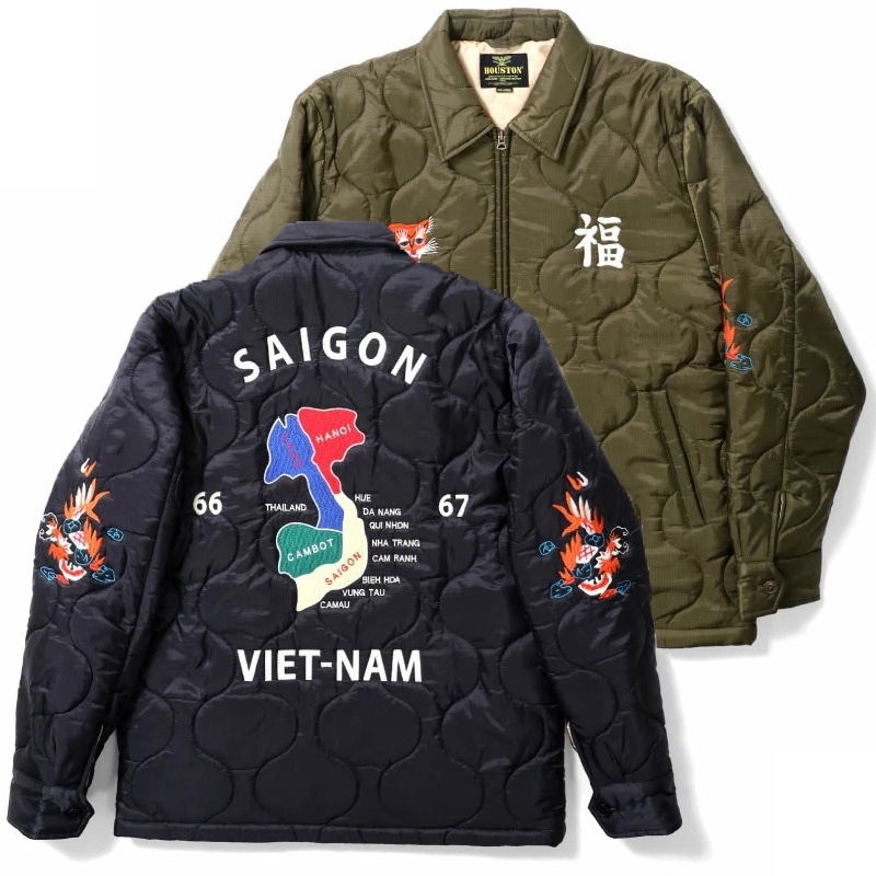 ヒューストン ベトジャン ベトナムジャケット マップ地図 キルティング L ヒューストン ベトジャン ベトナムジャケット マップ地図