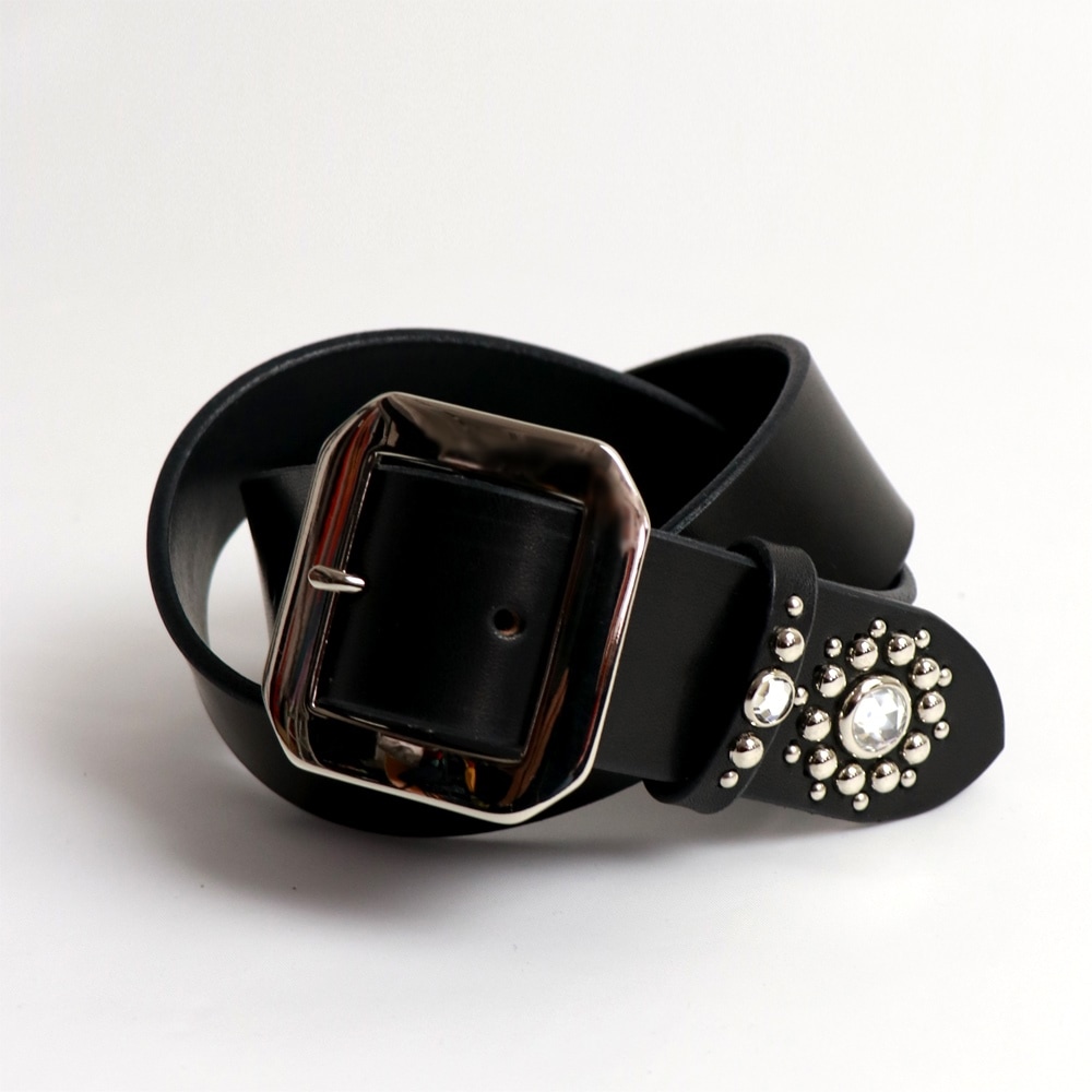SCRIPT LOGO EMBOSSED STUDS BELT [GOAHEAD/ゴーアヘッド]