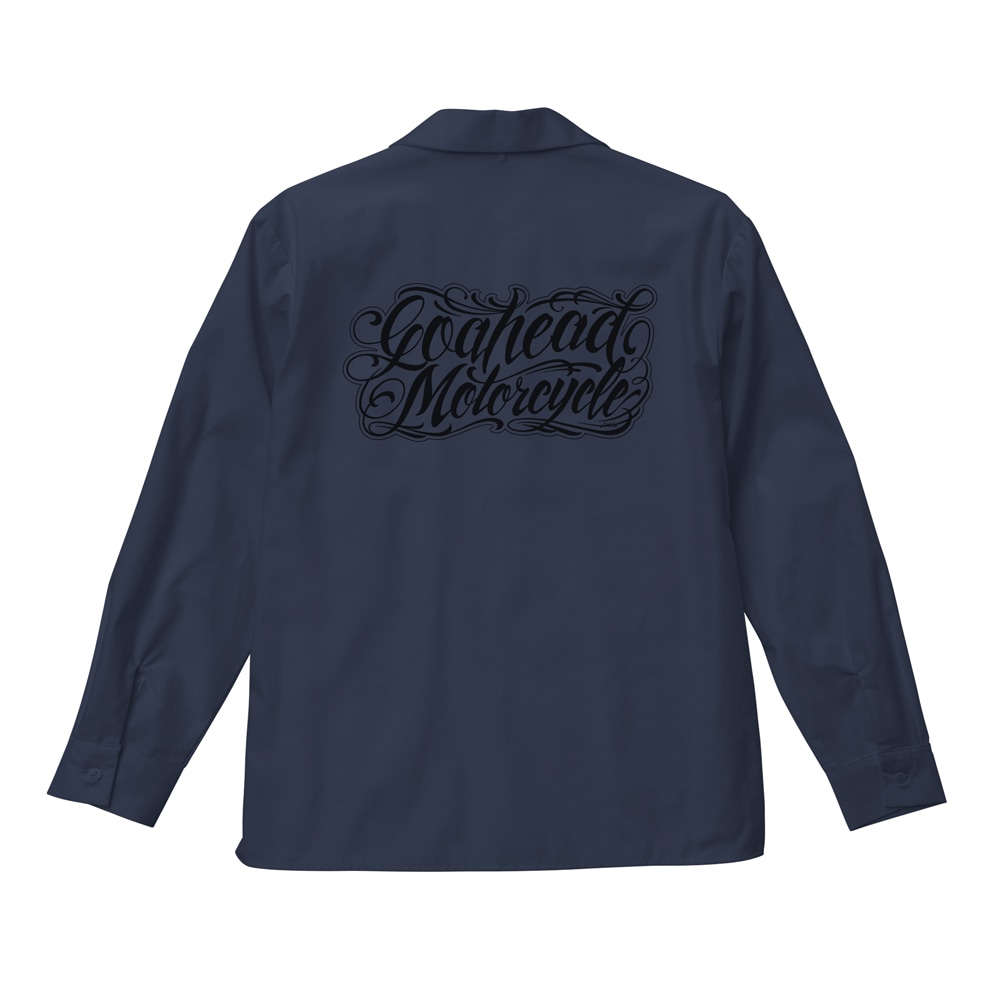 SCRIPT LOGO T/C OPEN COLLAR L/S WORK SHIRT SHIRT [GOAHEAD/ゴーアヘッド]