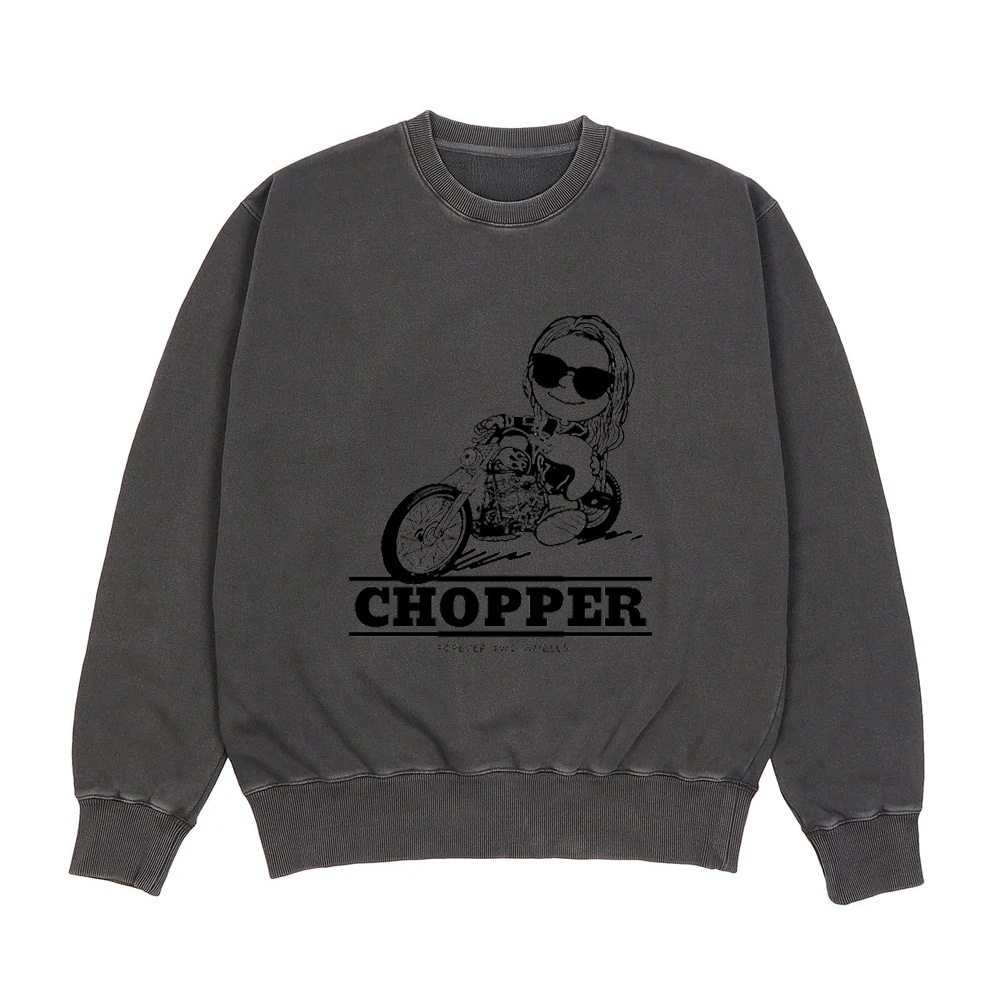 CHOPPER PIGMENT SWEATSHIRTS - CRACK PRINT -
