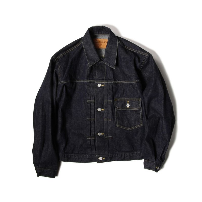 JUMBO 14.5oz SELVEDGE DENIM JACKET BANANA YELLOW STITCH