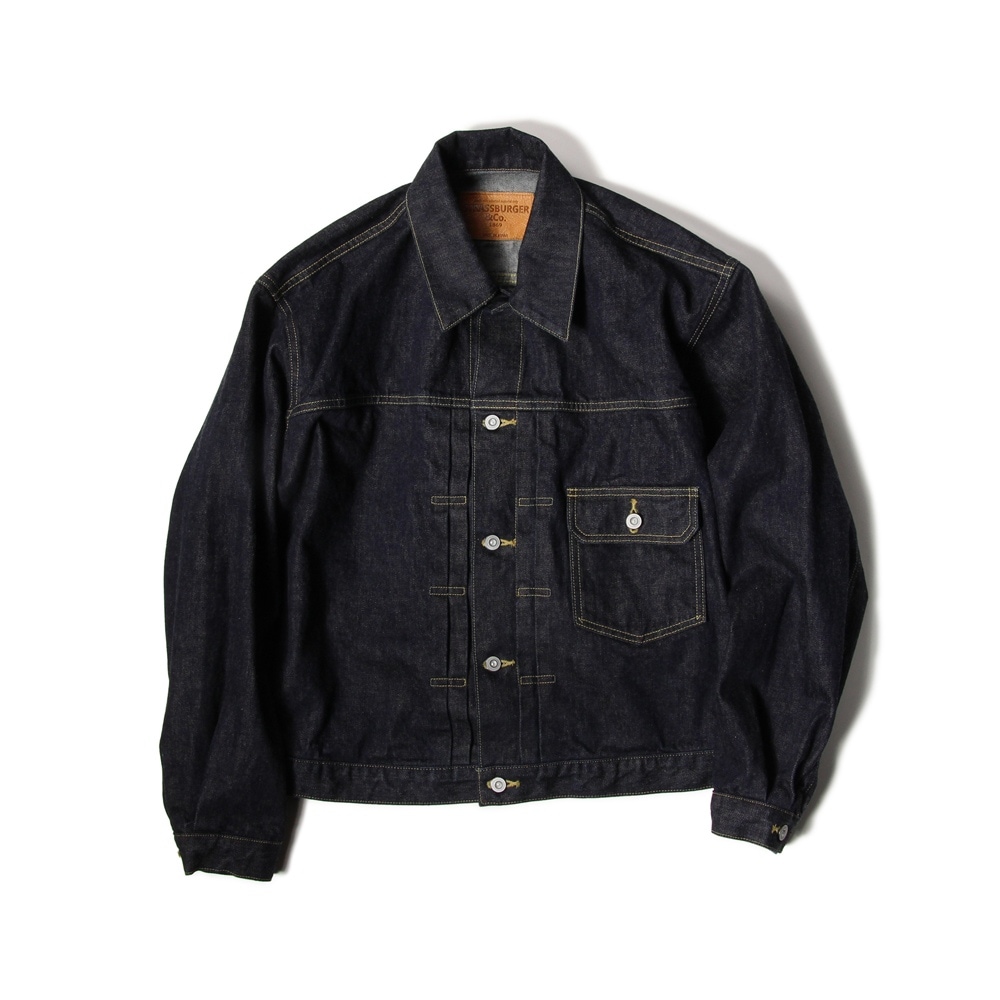 JUMBO 14.5oz SELVEDGE DENIM JACKET BANANA YELLOW STITCH