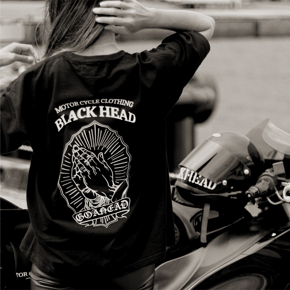PRAY HAND BIG SILHOUETTE S/S TEE #BLACK [BLACK HEAD/ブラックヘッド]