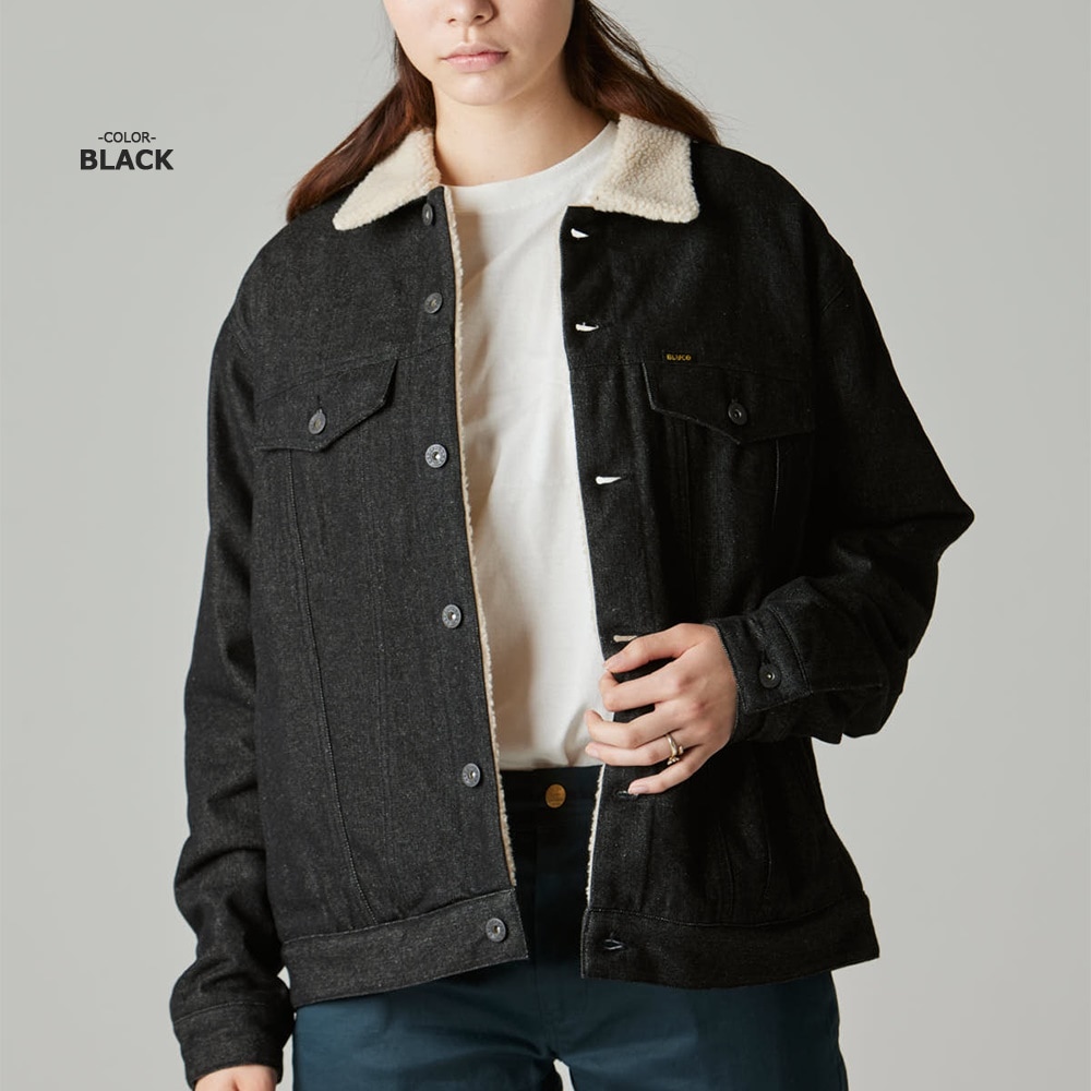 BLUCO デニム ボア ライダースジャケット　XLサイズ 全2色【BLUCO/ブルコ】2023AW「Denim Boa Riders Jacket/デニム