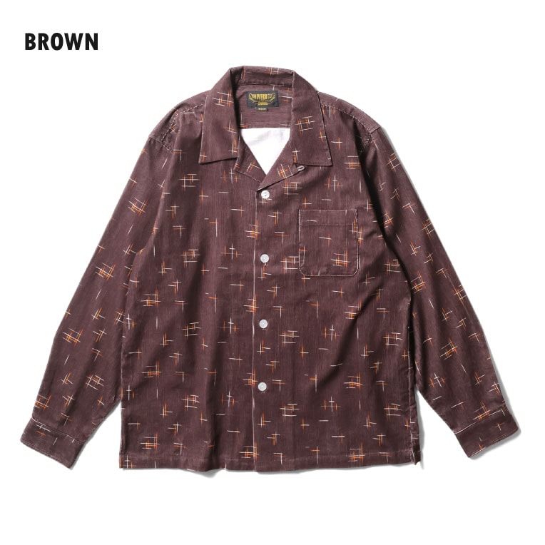 PRINT CORDUROY SHIRT(KASURI)