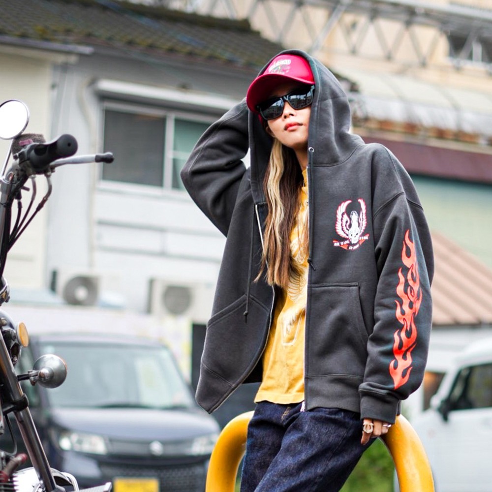 SKULL WING LADY ZIPUP HOODIE