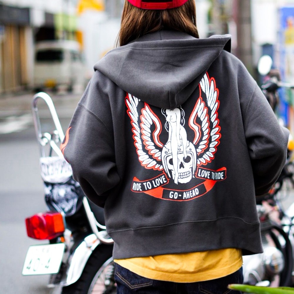 SKULL WING LADY ZIPUP HOODIE