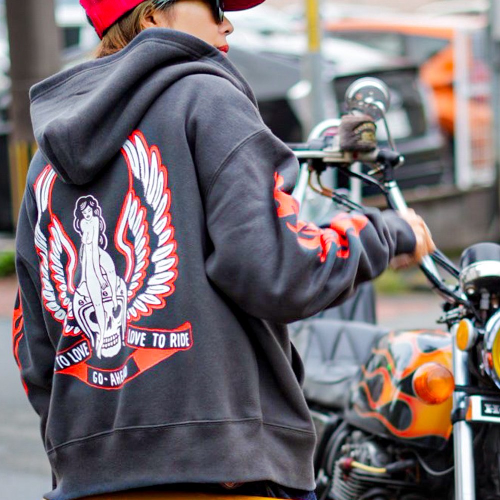 SKULL WING LADY ZIPUP HOODIE