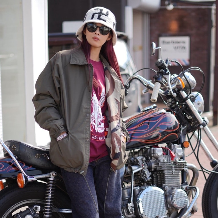 COACH コーチ　ブルゾン(柄)　リバーシブル X-girl（エックスガール）の「WORDS LOGO REVERSIBLE COACH JACKET