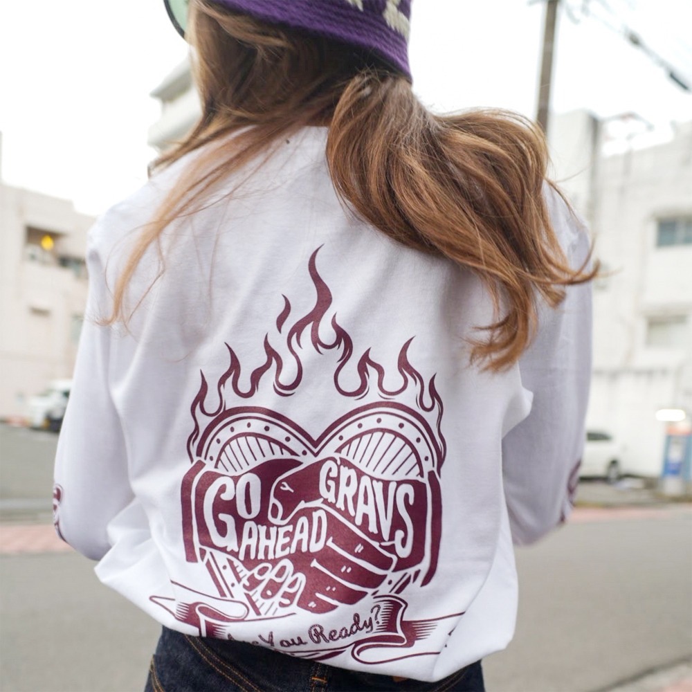 A-Y-READY? GOAHEAD×GRAVS  COLLABORATION L/S TEE
