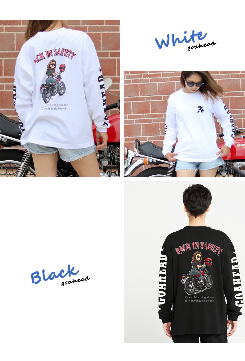 BACK IN SAFETY L/S TEE 2nd #LOOSE [GOAHEAD/ゴーアヘッド]