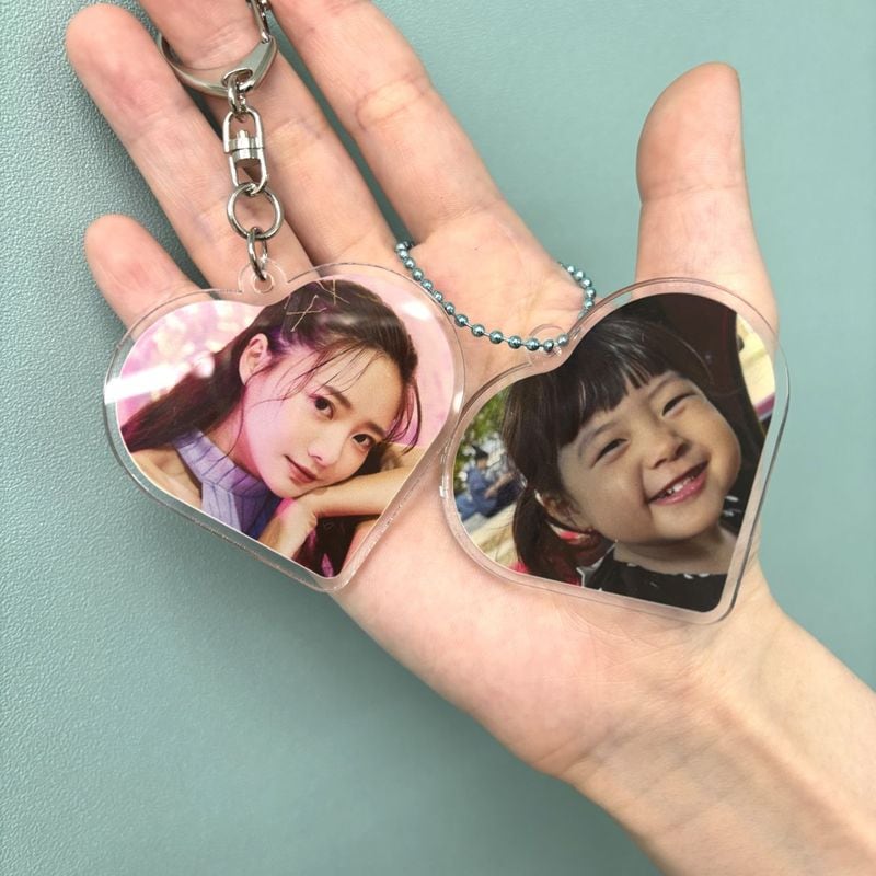 アクリルキーホルダー【フチ透過印刷】（ハート型）