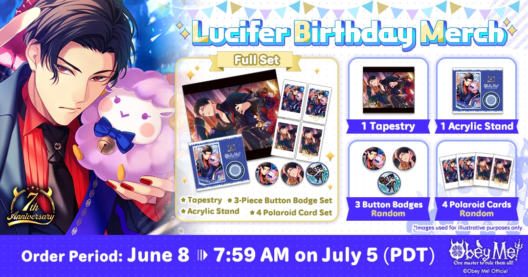 おべいみー　ルシファー　まとめ売り　ぬいぐるみ　チェキ　アクスタ　タペストリー等 Obey Me!』ルシファーBirthdayグッズ / Obey ME! Lucifer Birthday