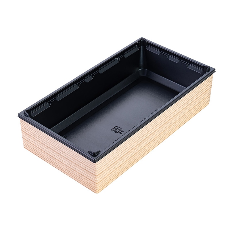 アクタ ワン折重73×38 杉縁 A黒底 50枚組｜弁当パックオンライン