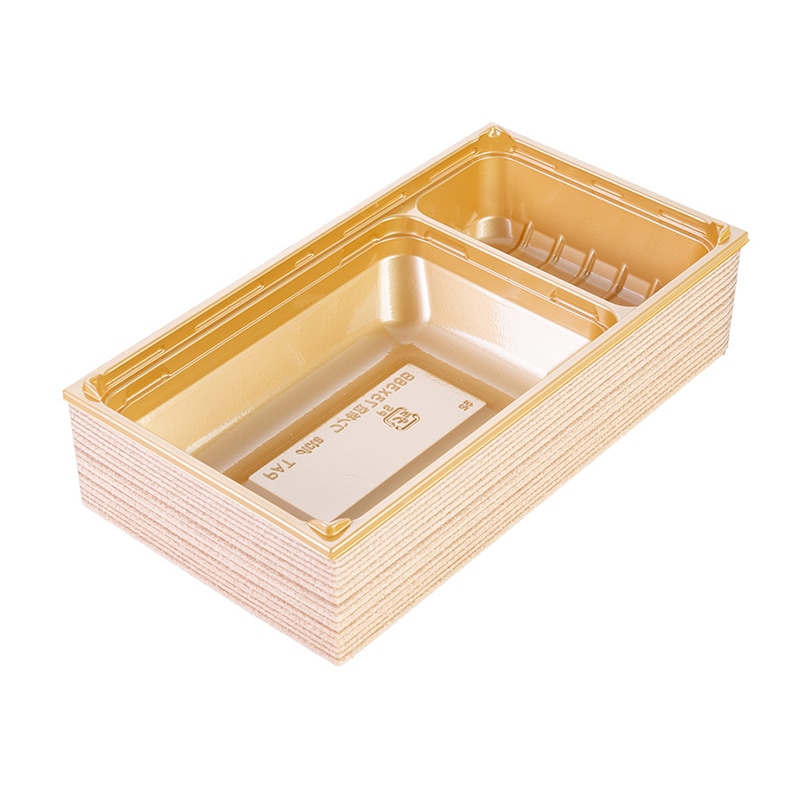 【お弁当容器】67セット　ワン折重70 R175金底　透明蓋・クラフト縁セット お弁当容器】67セット ワン折重70 R175金底 透明蓋・クラフト縁