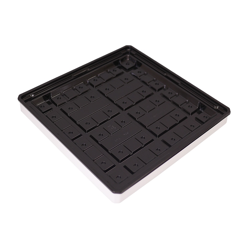 【1個売り】アクタ ワン折90×90 白エンボス縁 Dブラック底 透明蓋付き