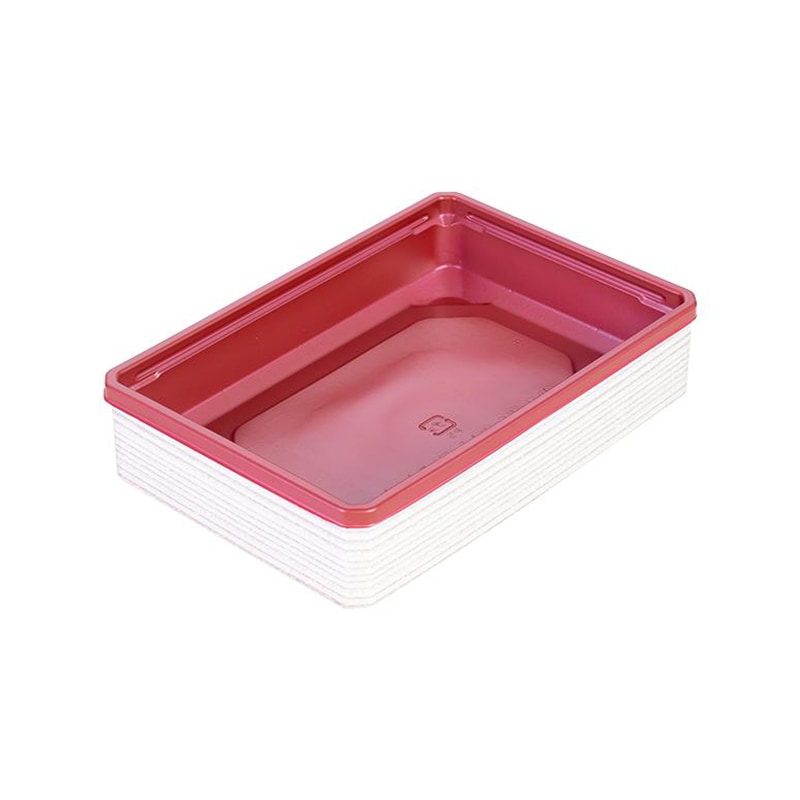 アクタ ワン折１合 白杉縁 A赤底 50枚組 透明蓋高さ2種