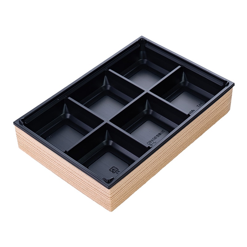 アクタ ワン折重90×60 クラフト縁 J-6黒底 100組 アクタ ワン折重90×60 杉縁 J-6黒底 50枚組｜弁当パック