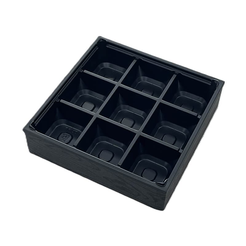 アクタ ワン折重60×60 黒焼杉縁 E黒底 100枚組|弁当パックオンラインショップAC