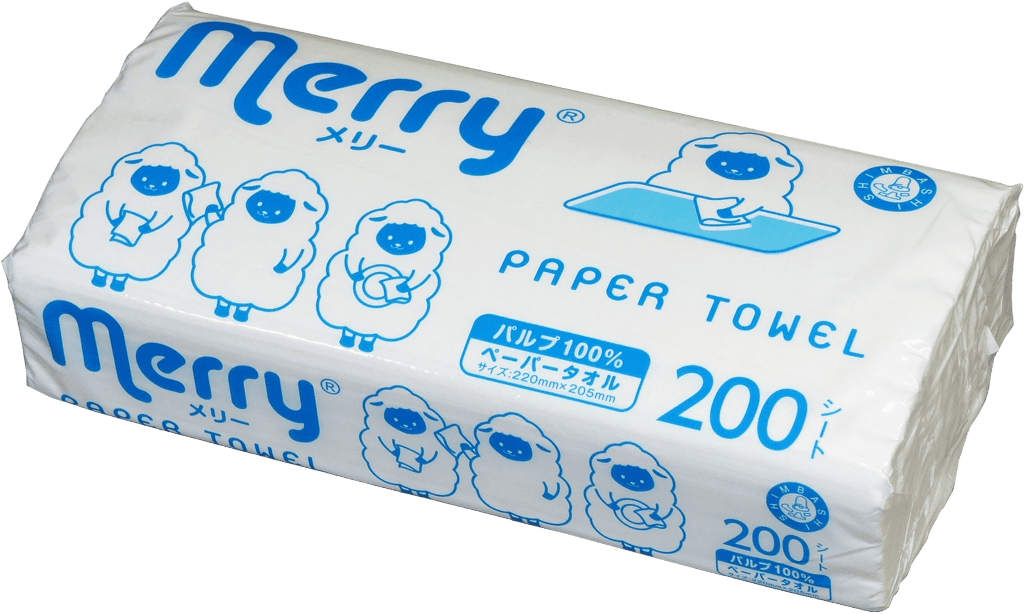 ペーパータオル メリータオル パルプ100％ 200枚 新橋製紙