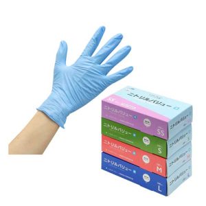 ニトリルバリュー　パウダーフリー　青　１００枚入り　Lサイズ