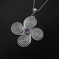 Purple Color Demon Evil Expression Necklace & Pendant Bling