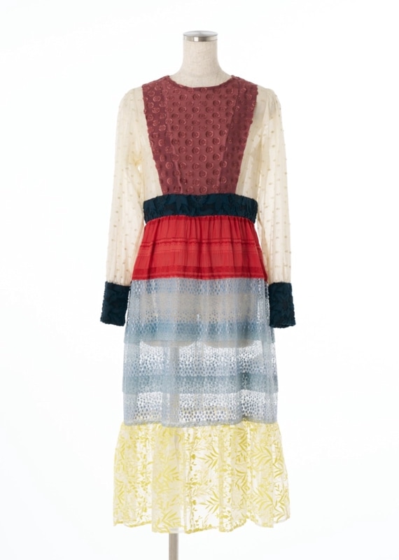パッチワークティアードワンピース | ITEM CATEGORY,DRESS／ドレス