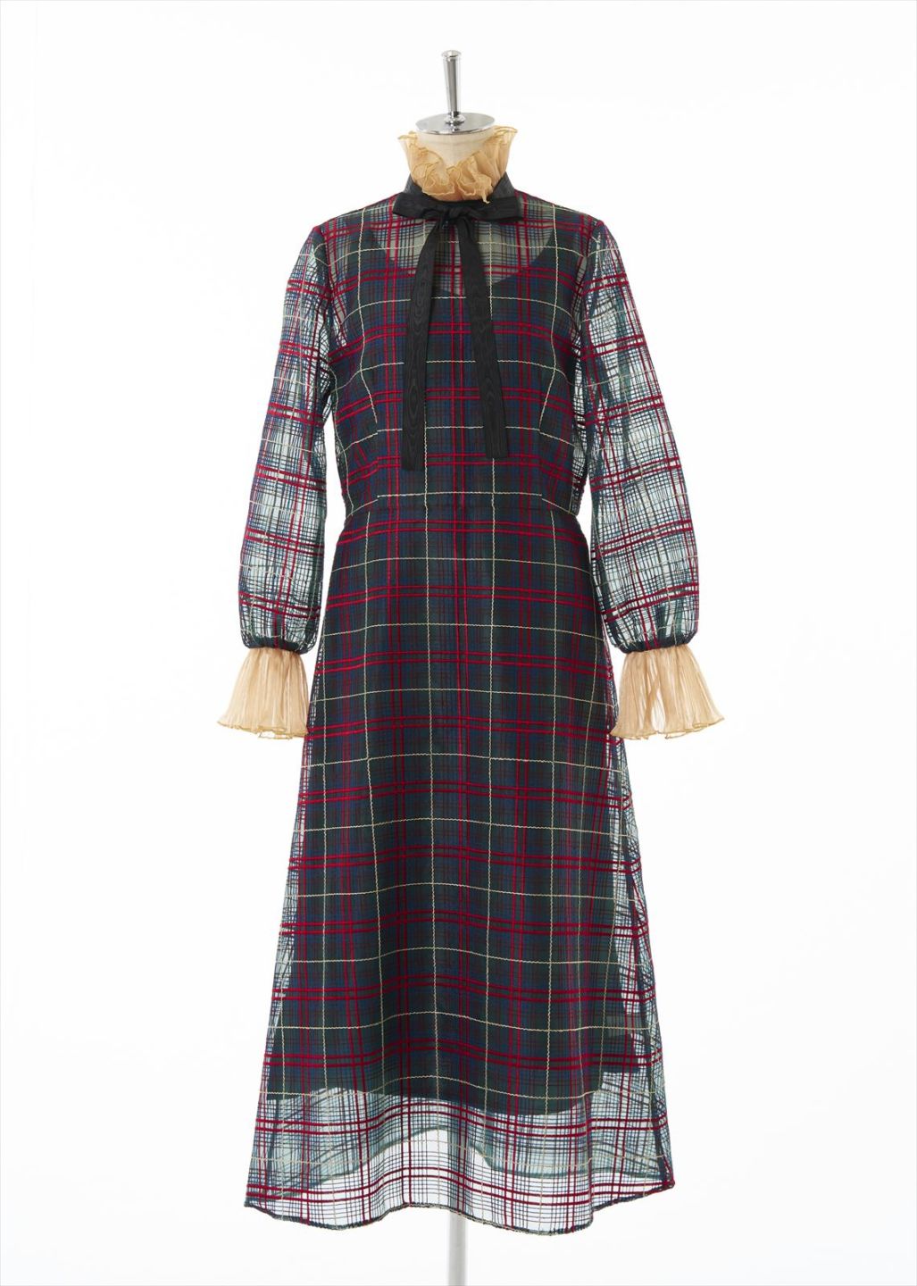 リボンラメチェックワンピース