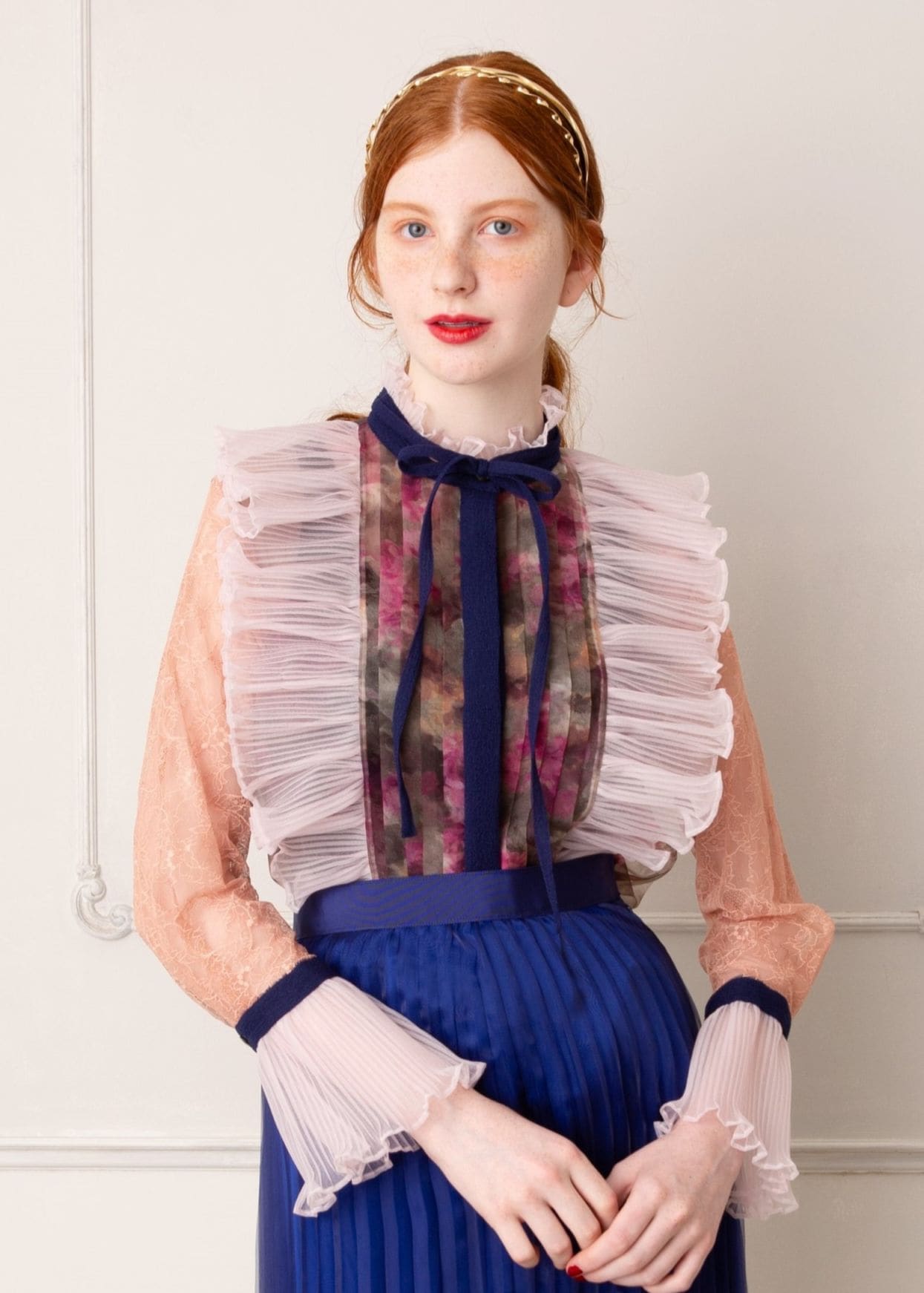 マルチミックスリボンブラウス