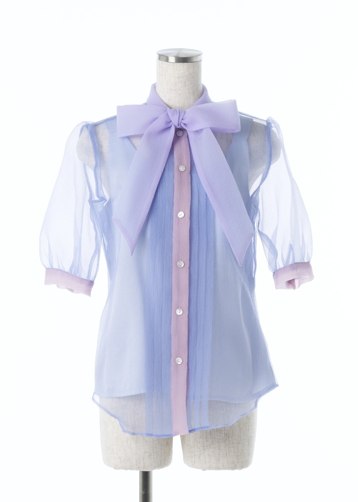 オーガンジーリボンブラウス