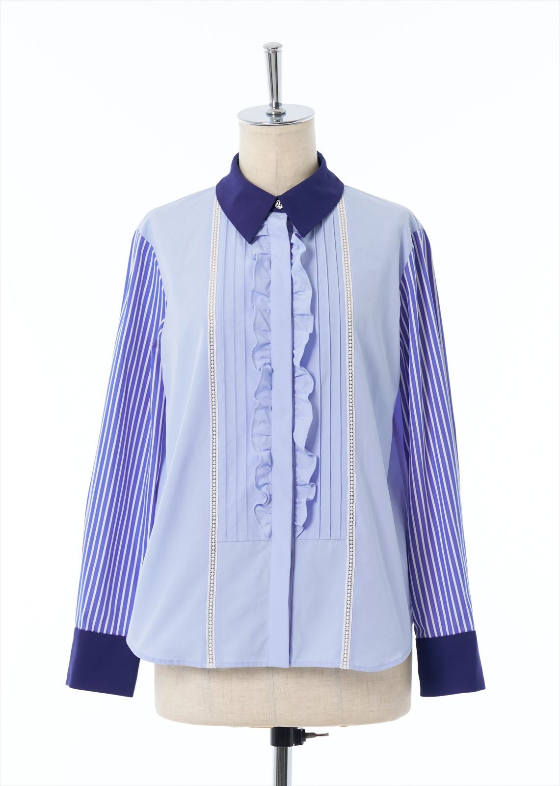 パッチワークフリルタックシャツ