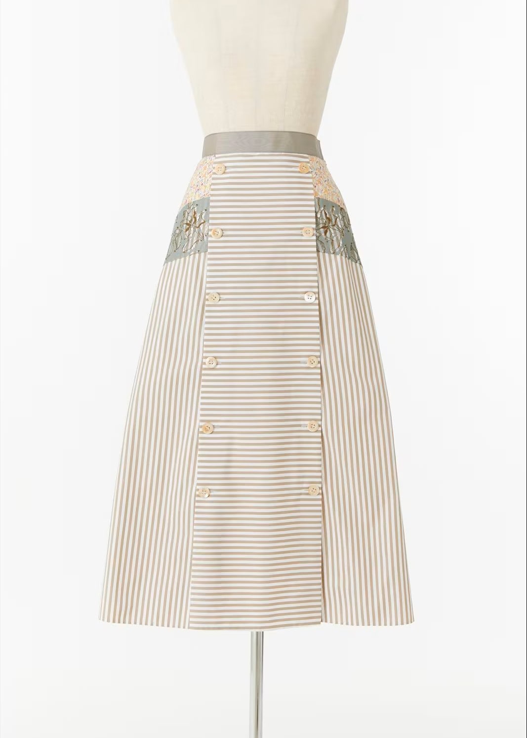 パッチプリーツスカート