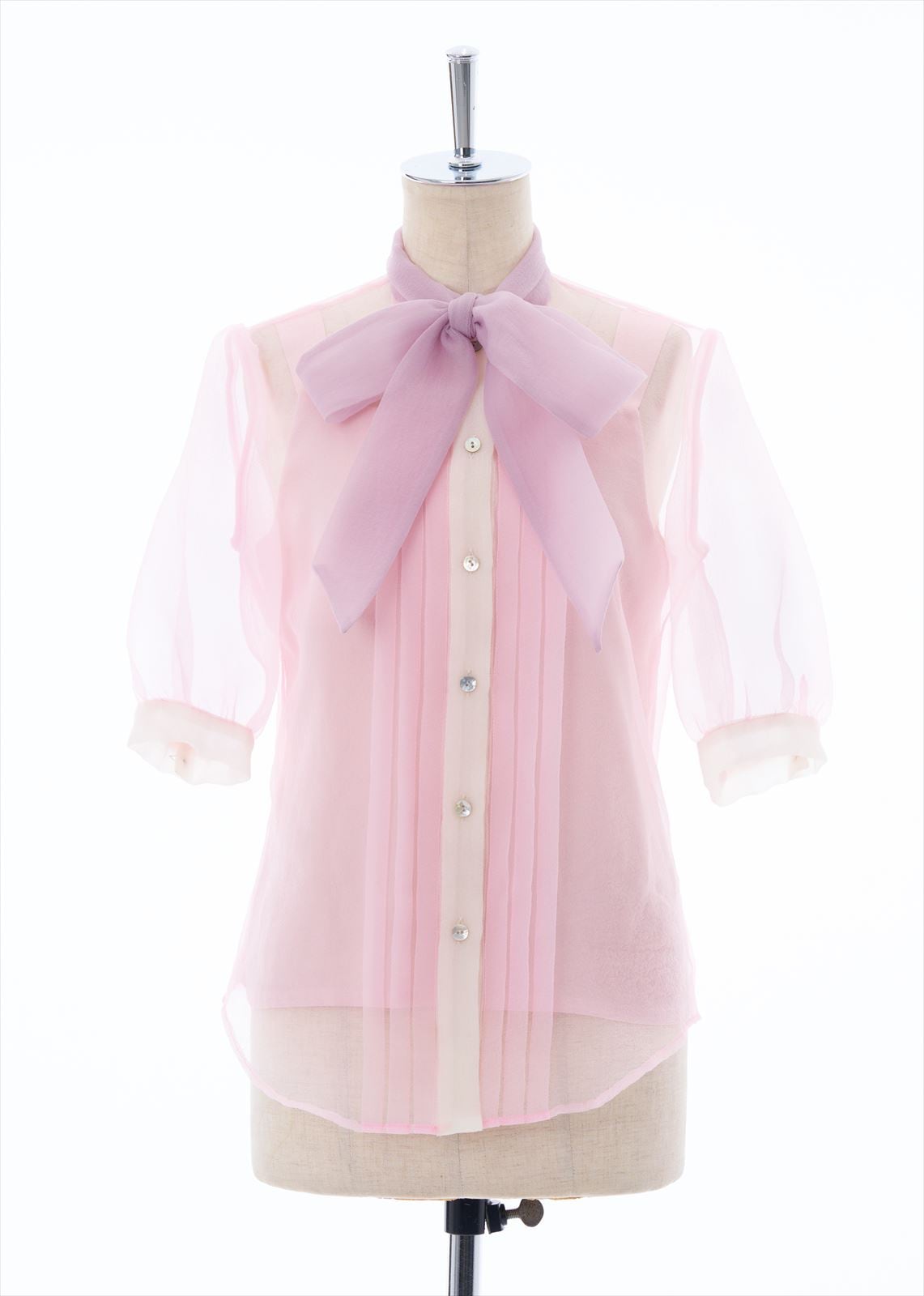 オーガンジーリボンブラウス